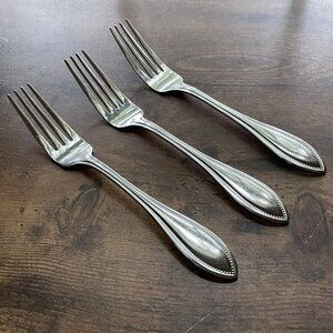 International Silver American Bead Dinner Fork 7 7/8" Stainless Steel Flatware